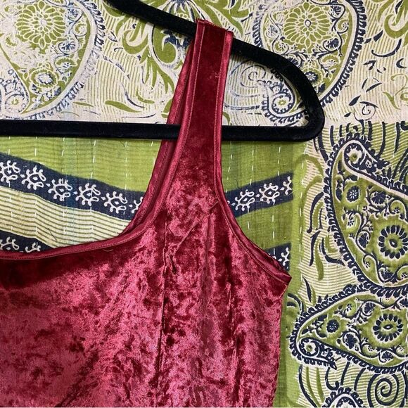 Vintage 90's Victoria's Secret Rouge Crushed Velvet Whimsigoth Top Size Small - Picture 4 of 13